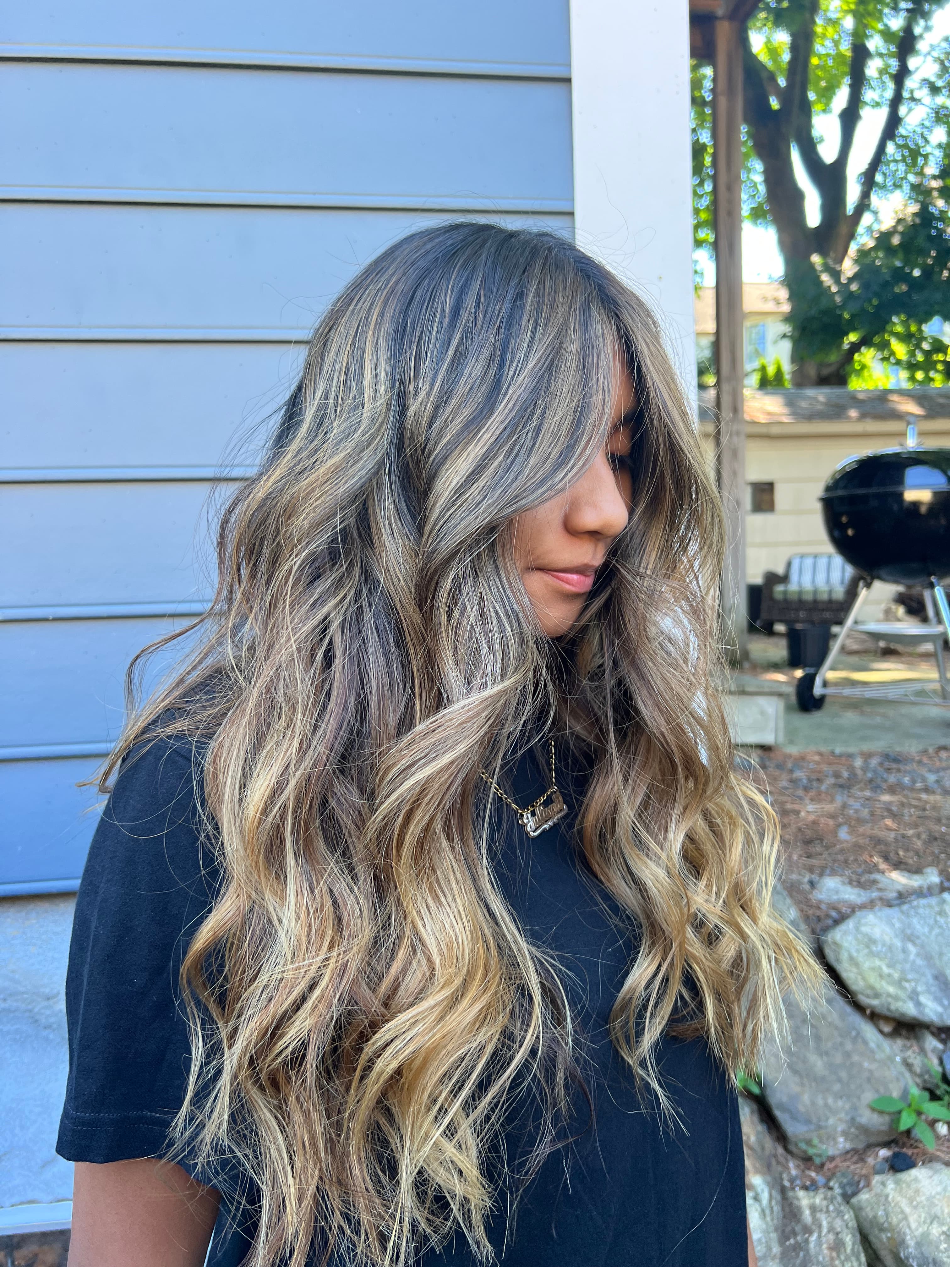 Major transformation! Full head of highlights but still an amazing grow out! 